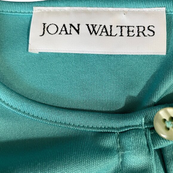 Joan Walters Aqua Blue Two Piece Dress Jacket Set Size 10 Vintage Minimalist - Picture 3 of 11